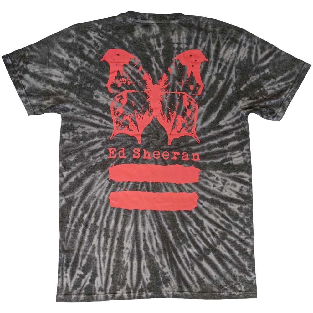 Ed Sheeran - Red Equals Butterfly Mens Tshirt - Black/Grey